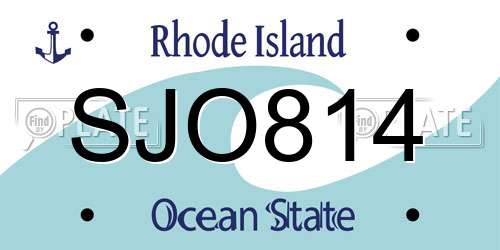 SJO814 Rhode Island License Plate