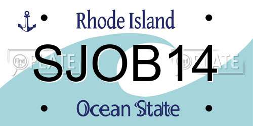 SJOB14 Rhode Island License Plate