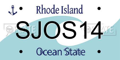 SJOS14 Rhode Island License Plate