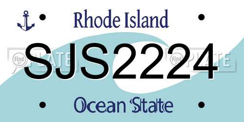 SJS2224 Rhode Island License Plate