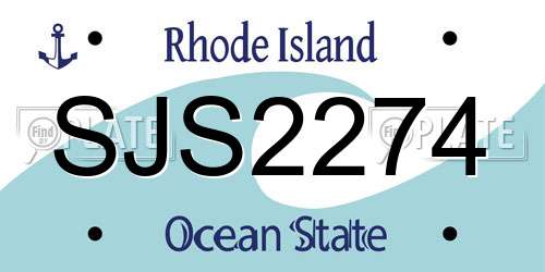 SJS2274 Rhode Island License Plate