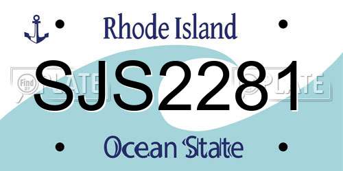SJS2281 Rhode Island License Plate