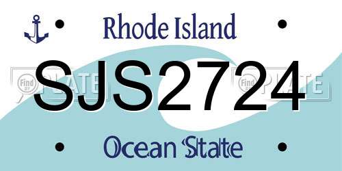 SJS2724 Rhode Island License Plate