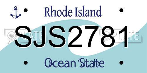 SJS2781 Rhode Island License Plate
