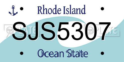 SJS5307 Rhode Island License Plate