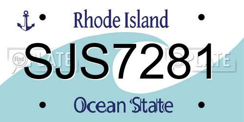 SJS7281 Rhode Island License Plate