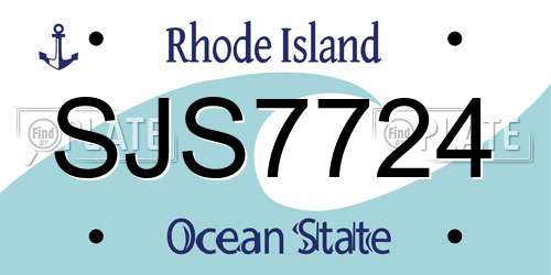 SJS7724 Rhode Island License Plate