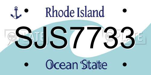 SJS7733 Rhode Island License Plate