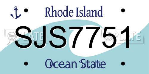 SJS7751 Rhode Island License Plate
