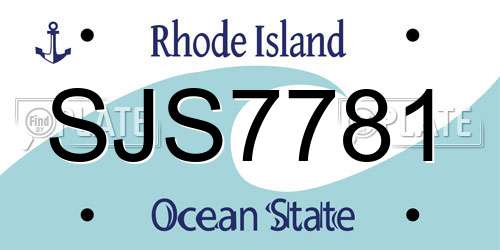SJS7781 Rhode Island License Plate