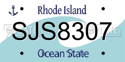 SJS8307 Rhode Island License Plate