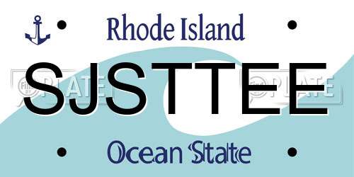 SJSTTEE Rhode Island License Plate