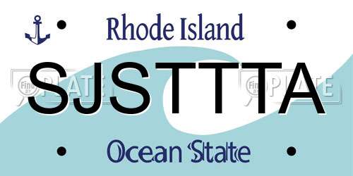 SJSTTTA Rhode Island License Plate