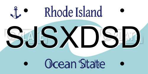 SJSXDSD Rhode Island License Plate