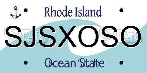 SJSXOSO Rhode Island License Plate