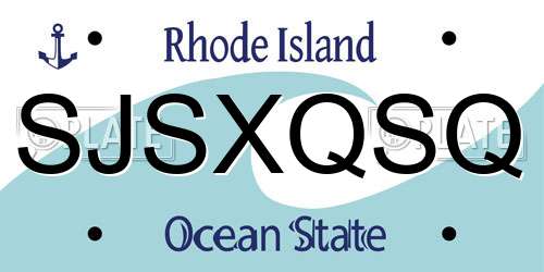 SJSXQSQ Rhode Island License Plate