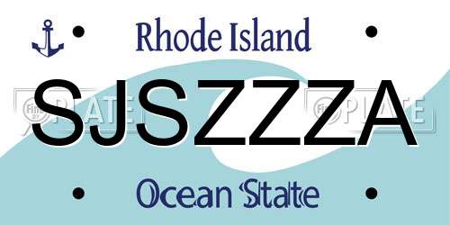 SJSZZZA Rhode Island License Plate