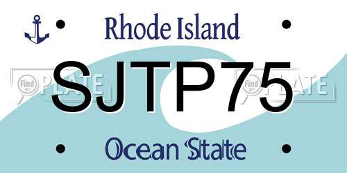 SJTP75 Rhode Island License Plate