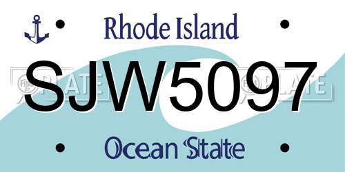 SJW5097 Rhode Island License Plate