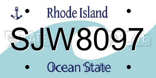SJW8097 Rhode Island License Plate