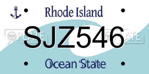 SJZ546 Rhode Island License Plate