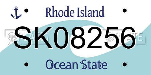 SK08256 Rhode Island License Plate