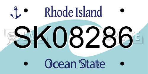 SK08286 Rhode Island License Plate