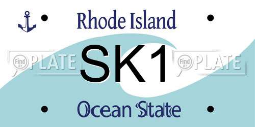 SK1 Rhode Island License Plate