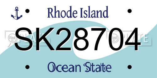 SK28704 Rhode Island License Plate