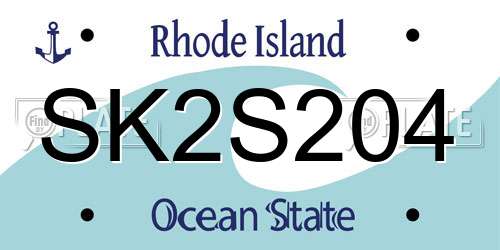 SK2S204 Rhode Island License Plate