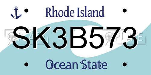 SK3B573 Rhode Island License Plate