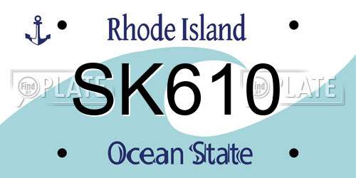 SK610 Rhode Island License Plate