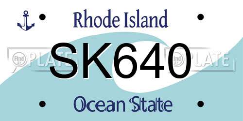 SK640 Rhode Island License Plate