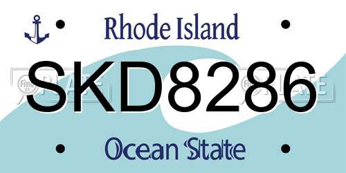 SKD8286 Rhode Island License Plate