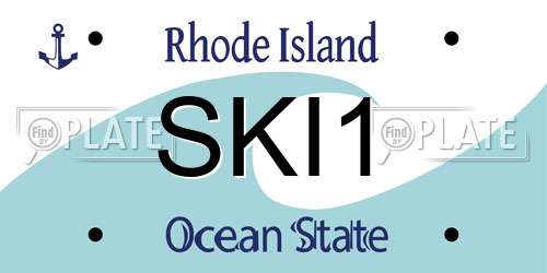 SKI1 Rhode Island License Plate