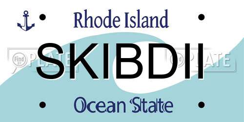 SKIBDII Rhode Island License Plate