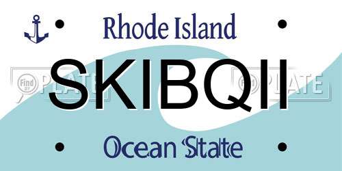 SKIBQII Rhode Island License Plate