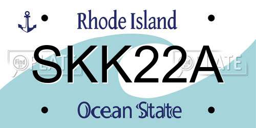 SKK22A Rhode Island License Plate