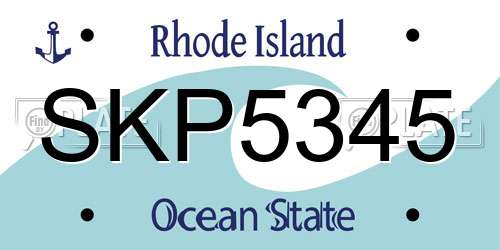 SKP5345 Rhode Island License Plate