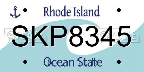 SKP8345 Rhode Island License Plate