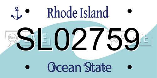 SL02759 Rhode Island License Plate