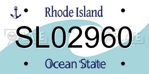 SL02960 Rhode Island License Plate