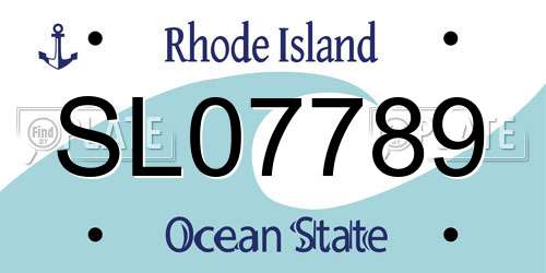 SL07789 Rhode Island License Plate