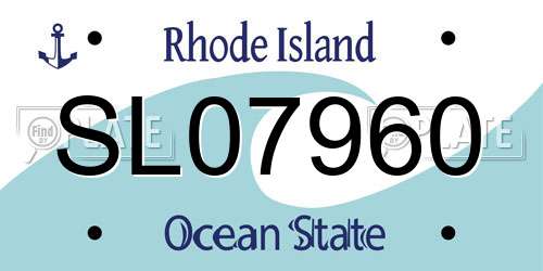 SL07960 Rhode Island License Plate