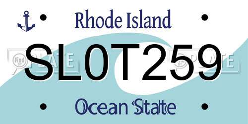 SL0T259 Rhode Island License Plate