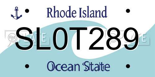 SL0T289 Rhode Island License Plate