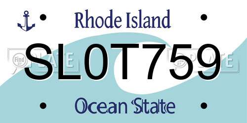 SL0T759 Rhode Island License Plate