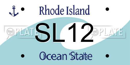 SL12 Rhode Island License Plate