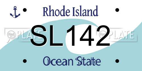 SL142 Rhode Island License Plate