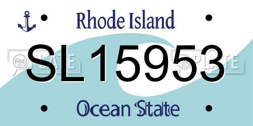 SL15953 Rhode Island License Plate